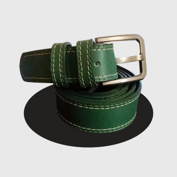 Green Leather Belt For Casual and Formal Use, Genuine Leather Belt, Premium Leather Belt - Image 3
