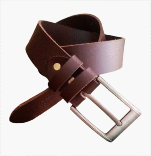 Brown Leather Belt – Classic and Elegant Style, Vintage Rough-Edged Design, Original Leather Belt for Men, Perfect for Jeans